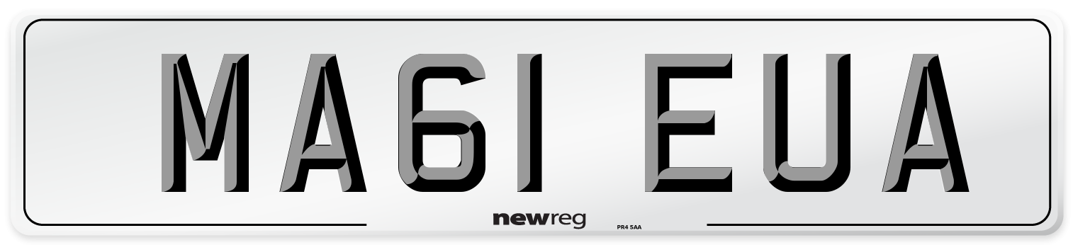 MA61 EUA Number Plate from New Reg